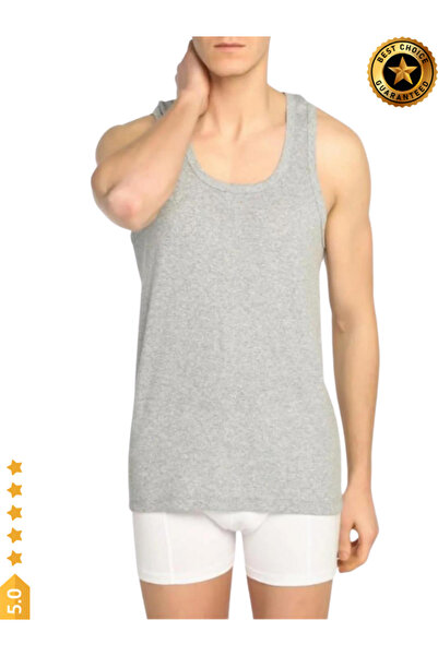 Zulu Ticaret Tutku-Economical Men's Gray Cotton Undershirt