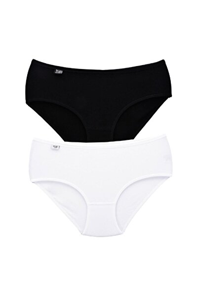 Zulu Ticaret Tutku-Women's Black Elastane Bato Panties 12-Pack
