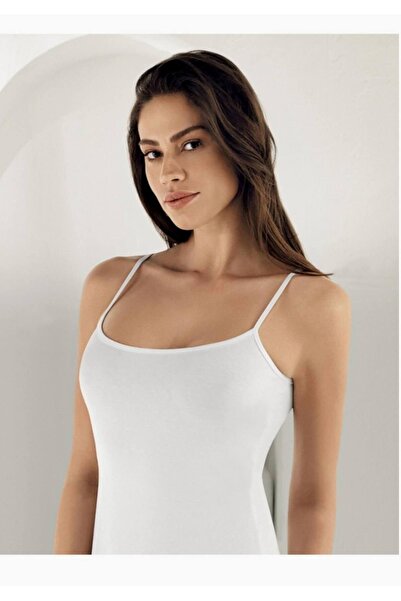 Zulu Ticaret Women's White Rope Strap Lycra Single Jersey Undershirt m New Se...