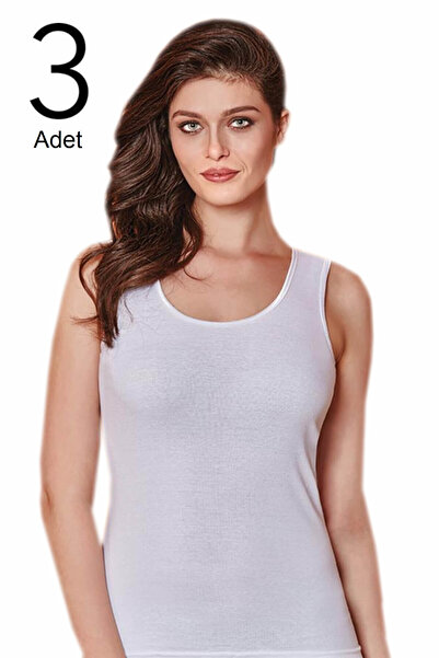 Zulu Ticaret Women's White 3-Pack Undershirt Elf568Ber2015B24B37Ccm3