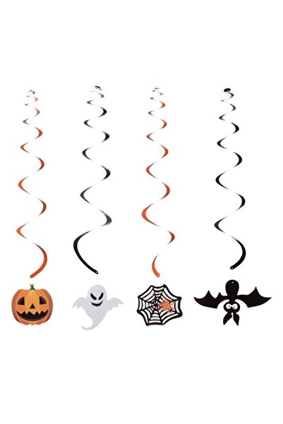 Jumbo Decorațiuni suspendate spiralate cu figurine de Halloween 80 cm - 4 bucăți