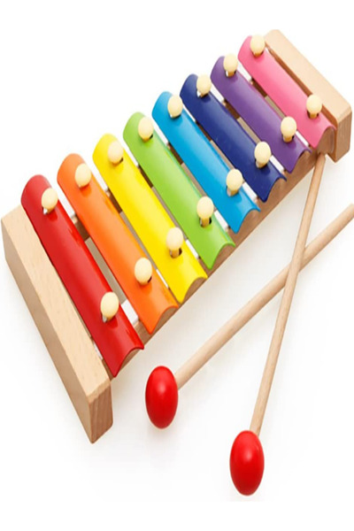YEMA GLOBAL Ahşap Ksilofon8 Nota 8 Ton Montessori Eğitici Çocuk Müzik Aleti, ...