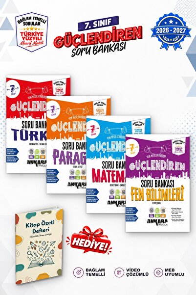 Ankara Yayıncılık 7.Sınıf Matematik Türkçe Fen Bil. Paragraf Bağlam Temelli S...