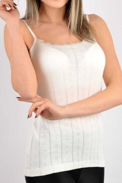 Zulu Ticaret Tutku-0200 Women's Jacquard Undershirt with Rope Straps, 3-Piece...