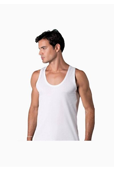 Zulu Ticaret Tutku-Wide Strap Combed Cotton Undershirt New Season (7 Pieces E...