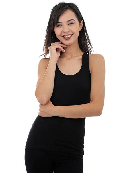 Zulu Ticaret Women's Black Thick Strap Sports Undershirt