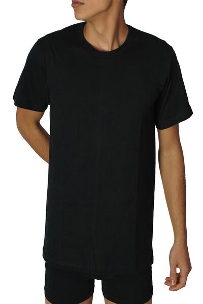 Zulu Ticaret Tutku-Men's Black 6-Pack Transparent Half Sleeve Zero Neck Under...