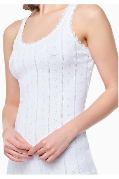Zulu Ticaret Women's Jacquard Wide Strap Cotton Undershirt 1 Pack New Season ...