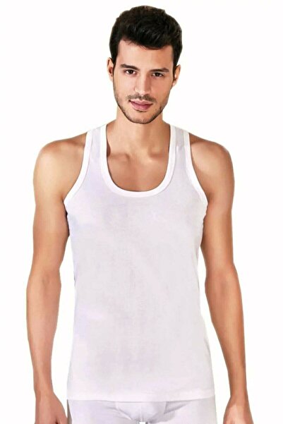 Zulu Ticaret Tutku-Men's 3-Piece White Color Combed Cotton Undershirt