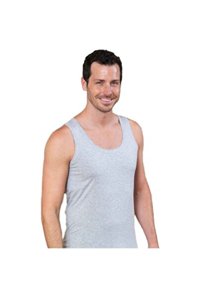 Zulu Ticaret Tutku-Men's Gray Combed Cotton Undershirt