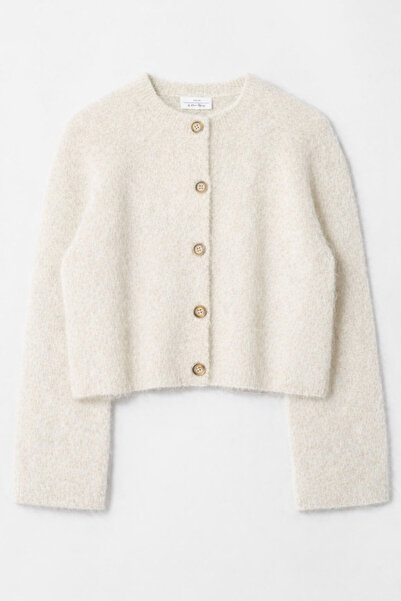 Elysira Cardigan de damă din tricotaje oversize, amestec de mohair, cu model ...