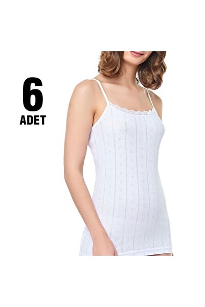 Zulu Ticaret Tutku-Elestan Rope Strap Jacquard Undershirt 6-Pack