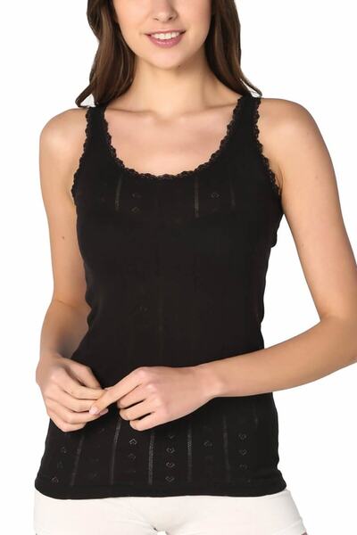 Zulu Ticaret Women's Black 6-Pack Undershirts Elf568Ber80496