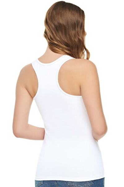 Zulu Ticaret Tutku-Elit 2003 White Modal Women's Rambo Athlete Sports Bra wit...
