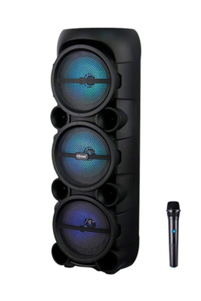 Başkenttekno 2185 Kablosuz Mikrofonlu RGB Ledli Taşınabilir Bluetooth Hoparlö...