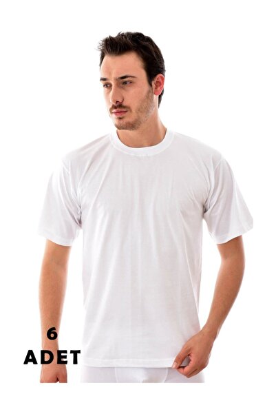 Zulu Ticaret 6 Pieces White Men's Half Sleeve Undershirt