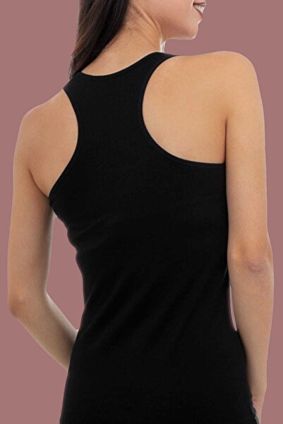Zulu Ticaret Women's Black 6-Pack Lycra Cotton Athlete Undershirt