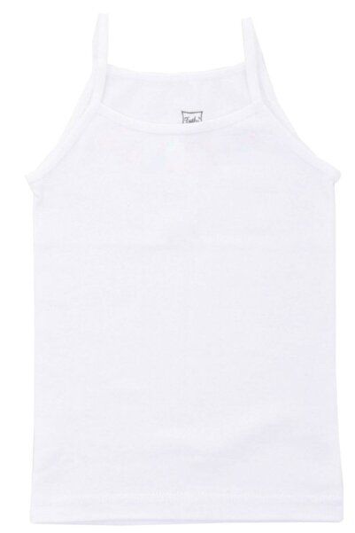 Zulu Ticaret Girl's White Undershirt with Rope Straps, Pack of 6