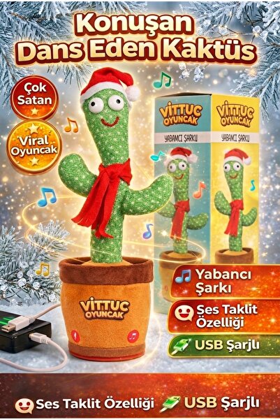 vittuc Kaktüs Oyuncak Yabancı Konuşan Dans Eden Yabancı Müzikli Işıklı Ses Ta...