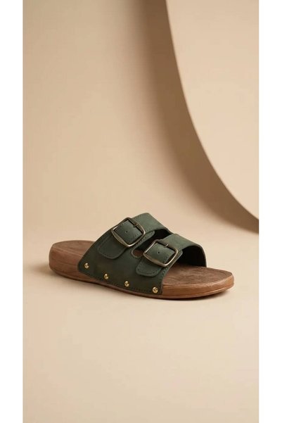 AFFECTİONE Fully Orthopedic Special Sponge Sole Heel Spur and Hallux Valgus Bone Protrusion Compatible Double Buckle Orthopedic Slippers (Roller)