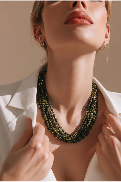 Koton 6 Row Necklace with Bead Detail