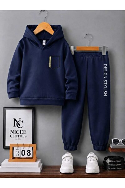 Leto Lykia Children's Unisex Tracksuit Set (Small Pocket on the Left, Winter ...