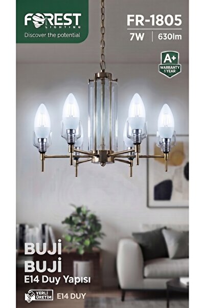 Forest Lighting FR-1805 7W E14 Duy Buji LED Ampul - 6500K Beyaz Işık