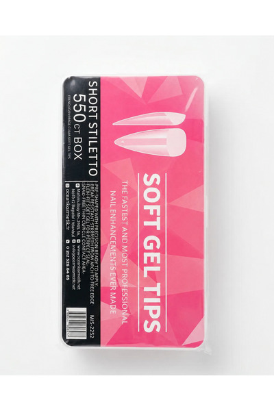 Mist Color Soft Gel Tips Short Stiletto Şeffaf Kısa Sivri Protez Tırnak 550’li