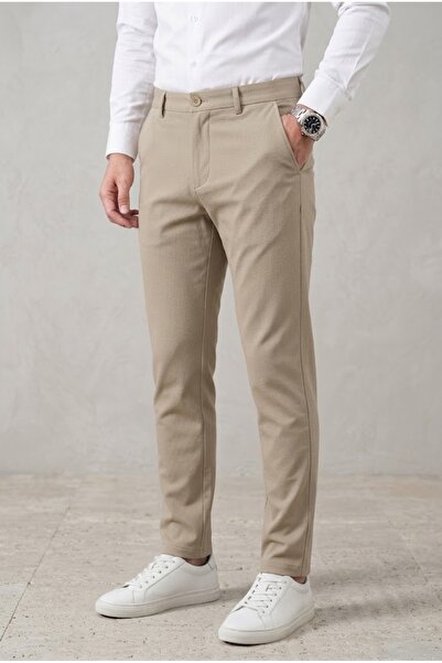 ElitWear Erkek Slim Fit Likralı Casual Kumaş Pantolon