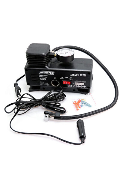 Solplant Compresor aer auto 230V / 12V 250PSI cu manometru, Strend Pro