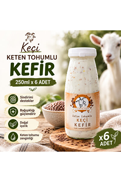 GALANTE FARM Keçi Keten Tohumlu Kefir 250 ml x6 Adet