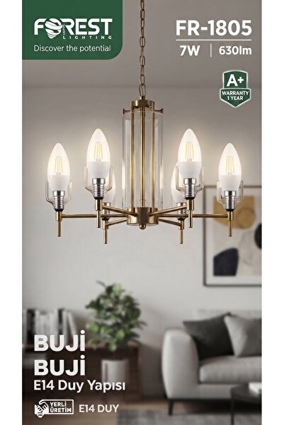 Forest Lighting FR-1805 7W E14 Duy Buji LED Ampul - 3200K Sıcak Beyaz Gün Işığı