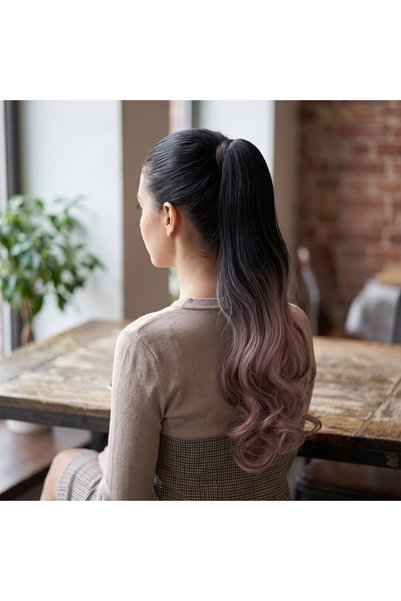 Generic Brand Mini Buckle Wavy Ponytail / Black Dry Ombre