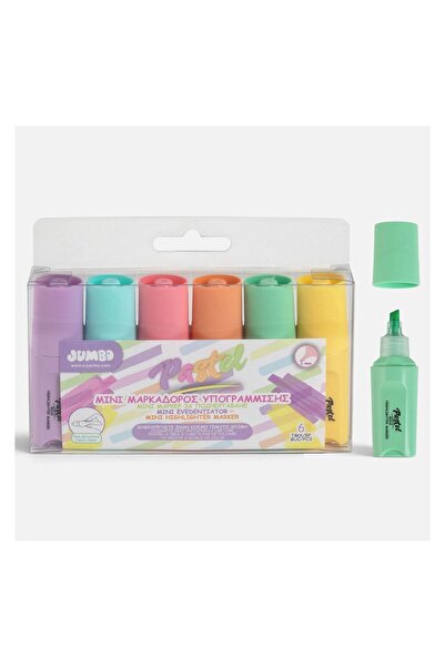 Pastel Set evidențiatoare mini pentru penar, 6 bucăți – pastel, mini