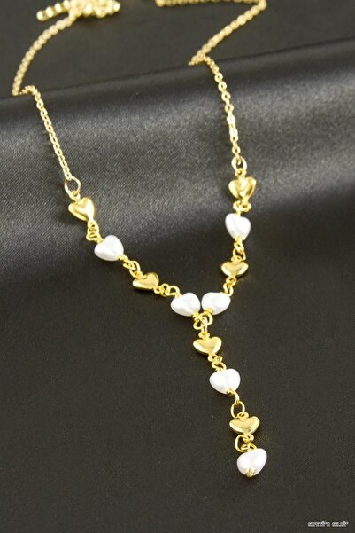 ZERO LAND Spt-Gld Heart Pearl Y (234042) Necklace Yellow