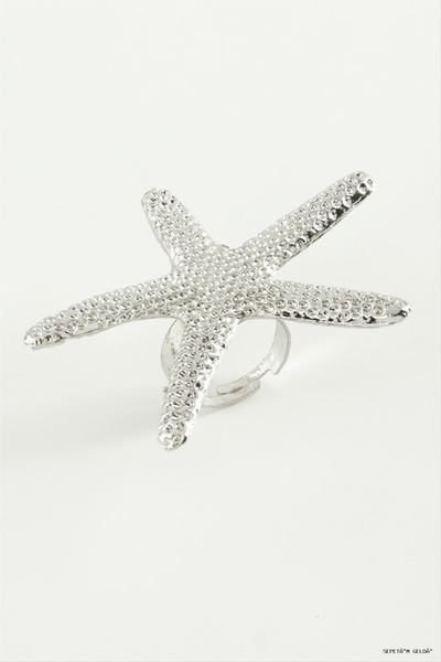 ZERO LAND Spt-Gld Starfish Metal Ring (230028) Silver Color