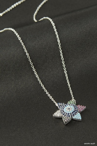 ZERO LAND Spt-Gld Star Zircon Stone Necklace (233148) Silver Color