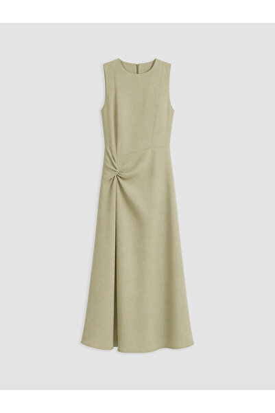 LC Waikiki Two Mt Shop Quality Oval Collar Gathered Dress
