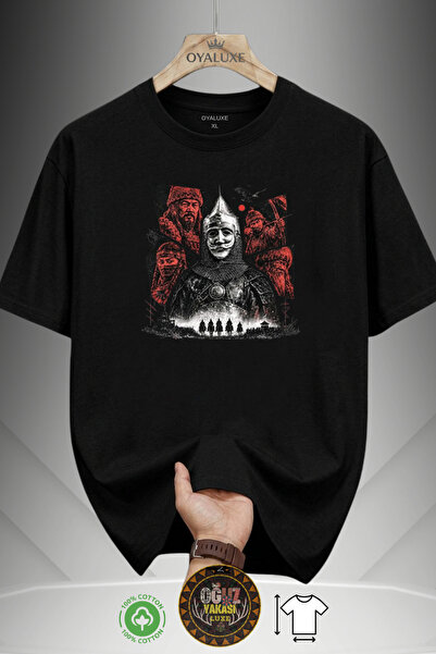 OYA LUXE Oyaluxe Men's Black Turkish Warriors and Dagger Themed Illustration ...
