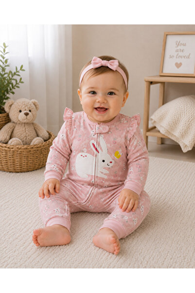 greenmoss Cute Characters Series Baby Girl Zippered Jumpsuit