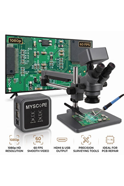 EUAS 5609F HD 60 FPS Dijital Mikroskop Kamerası (Gri)- HDMI / USB Endüstriyel...