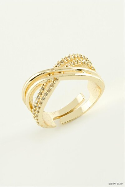 ZERO LAND Spt-Gld Infinity Zircon Stone (230113) Ring Yellow