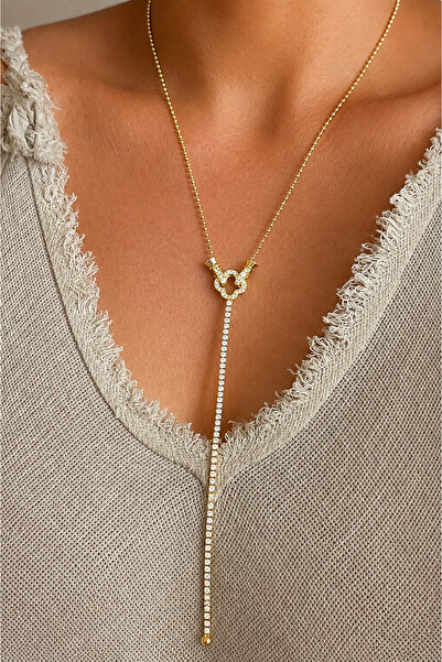 tones official High Quality/Zircon Infinity-Clover Y Model Necklace