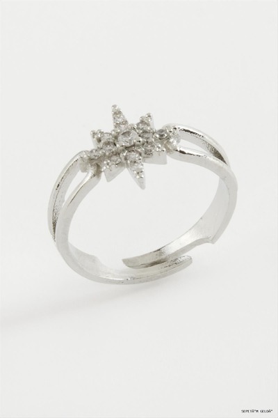 ZERO LAND Spt-Gld Lightning Zircon Stone Ring (230732) Silver Color