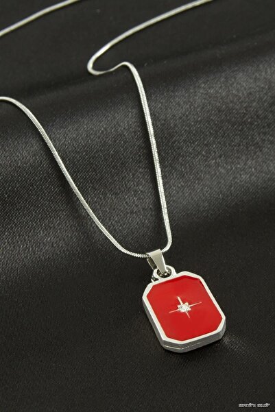 ZERO LAND Spt-Gld Star Enamel Necklace (225153) Silver Color
