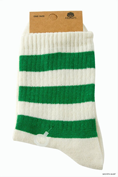 ZERO LAND Spt-Gld Striped College Socks (233040) 8X28 Green