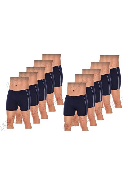 Yıldız Çamaşır 108 Men's Modal Boxer Shorts Navy Blue 10 Pieces