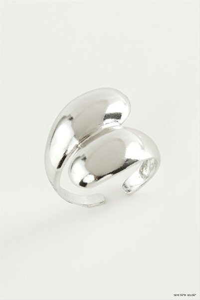 ZERO LAND Spt-Gld Water Drop Metal Ring (234703) Silver Color