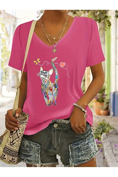 yombaa Printed T-Shirt. Short Sleeve Summer & Spring Casual Top Wear T-Shirt