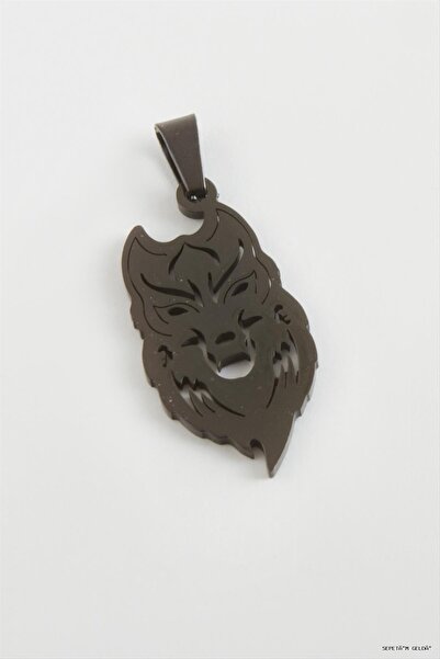 ZERO LAND Spt-Gld Wolf Steel Pendant 3 (231801) cm Black